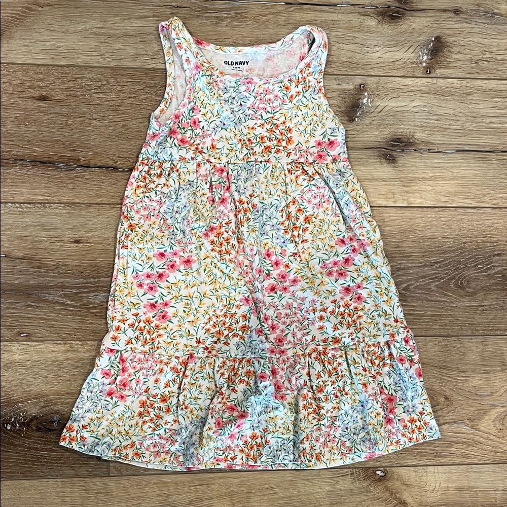 Old Navy Kids Floral Dress - Orange, Pink, Blue